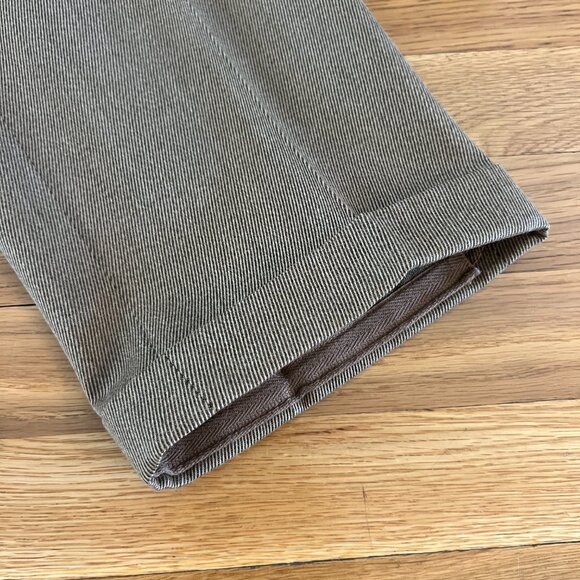 Mabitex Tasmanian Wool Twill Tan Cuffed Flat-Front Dress Pants - Men's 50/34x30 - Picture 7 of 9